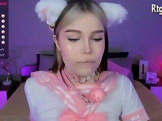 Petite russian teen shemale cutie with tattoos spanking on webcam - ashemaletube.com - Russia on ashemalesex.com