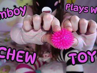 Femboy Plays With Chew Toy! (Teaser) - ashemaletube.com on ashemalesex.com