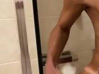 Trans Erika Schneider taking a shower and touching herself - ashemaletube.com on ashemalesex.com
