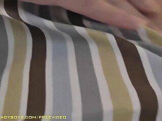 Big ass ladyboy in colorful apron gets fucked on the table till big facial - ashemaletube.com on ashemalesex.com