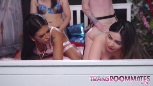 Transgender Orgy With Pussy Creampie Finish - hotmovs.com on ashemalesex.com